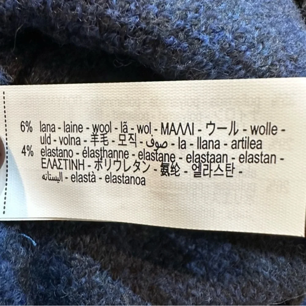 Zara Men's Le Numero 65 Textured Sweater‎ Blue/Black Size Small